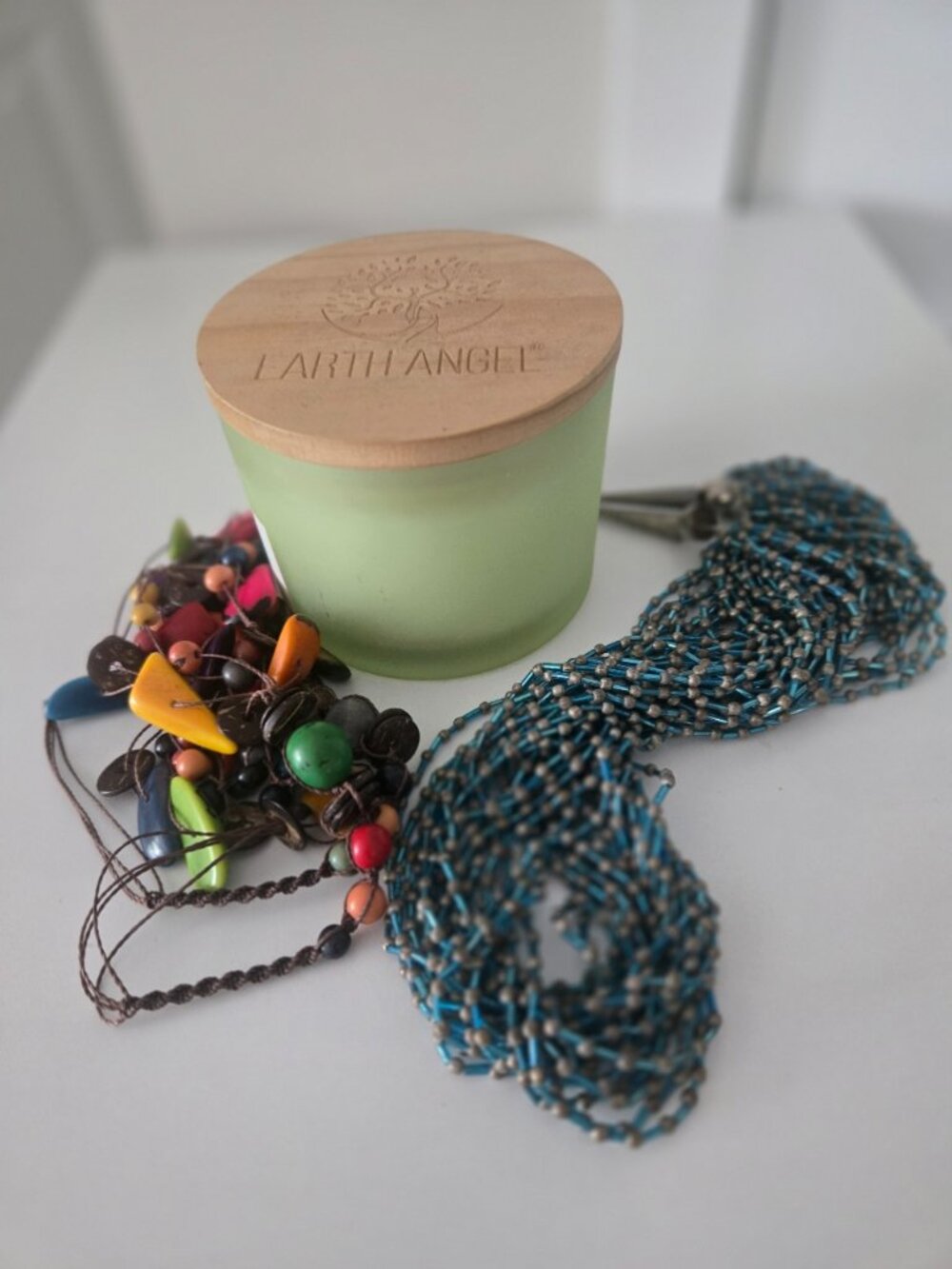 Earth Angel Candle Two Necklaces LOT